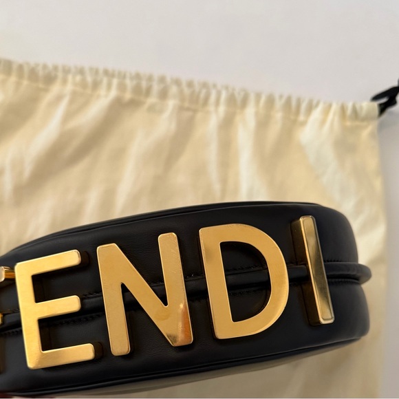 Fendigraphy Black Leather Mini Bag - Picture 15 of 16